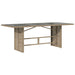 Garden Table with Glass Top in Beige and Poly Rattan (190 x 80 x 74 cm) - Little and Giant Explorers vidaXL