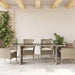 Garden Table with Glass Top in Light Grey and Poly Rattan - Little and Giant Explorers vidaXL