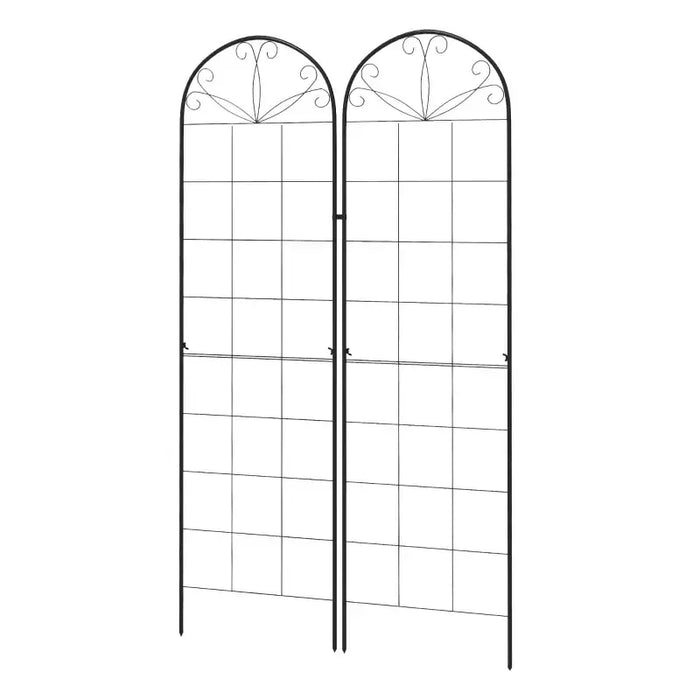 Garden Trellis Panels – Pack of 2 | 180 x 50cm - Decorative Steel Frame OUTSUNNY - Little and Giant Explorers Outsunny