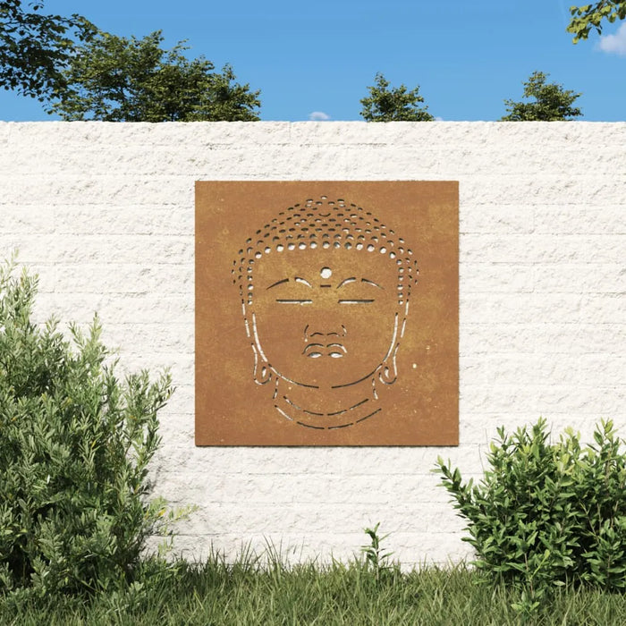 Garden Wall Decoration – 55cm Corten Steel | Buddha Head Pattern - Outdoor Art VIDAXL - Little and Giant Explorers vidaXL