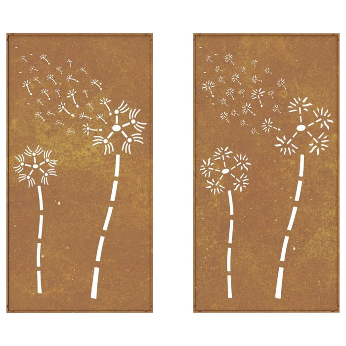Garden Wall Decorations – Set of 2 | Corten Steel - Floral Pattern Design VIDAXL - Little and Giant Explorers vidaXL