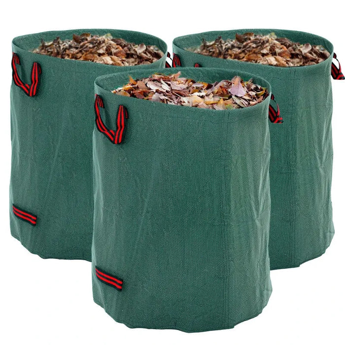 Garden Waste Bag Set Green | 3 x 300L Capacity Heavy-Duty Polypropylene - Little and Giant Explorers Outsunny
