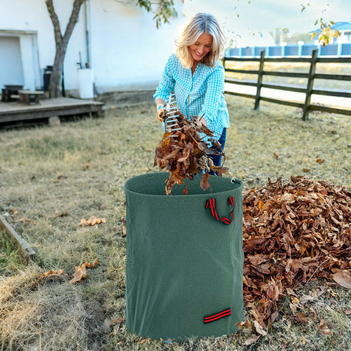 Garden Waste Bag Set Green | 3 x 300L Capacity Heavy-Duty Polypropylene - Little and Giant Explorers Outsunny