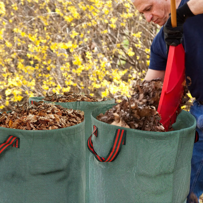 Garden Waste Bag Set Green | 3 x 300L Capacity Heavy-Duty Polypropylene - Little and Giant Explorers Outsunny