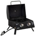Gas Barbecue Black | Compact with Two Adjustable Burners - Little and Giant Explorers Outsunny