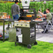 Three-Burner Gas BBQ Grill with See-Through Lid 7.5kW - Little and Giant Explorers Outsunny