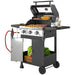 Three-Burner Gas BBQ Grill with See-Through Lid 7.5kW - Little and Giant Explorers Outsunny