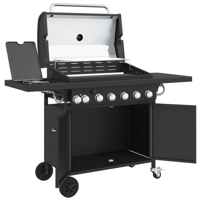 Gas BBQ Grill with 7 Burners in Black and Powder-Coated Steel - Little and Giant Explorers vidaXL