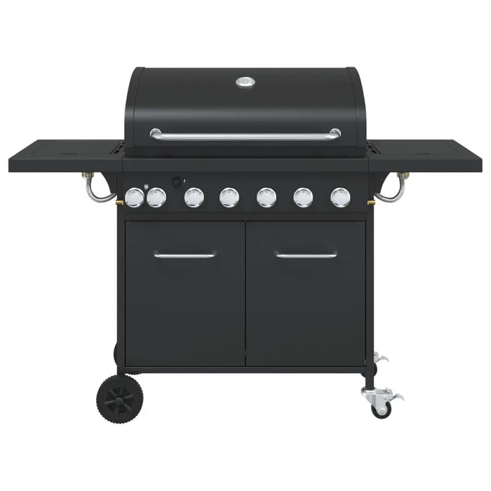 Gas BBQ Grill with 7 Burners in Black and Powder-Coated Steel - Little and Giant Explorers vidaXL