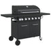 Gas BBQ Grill with 7 Burners in Black and Powder-Coated Steel - Little and Giant Explorers vidaXL