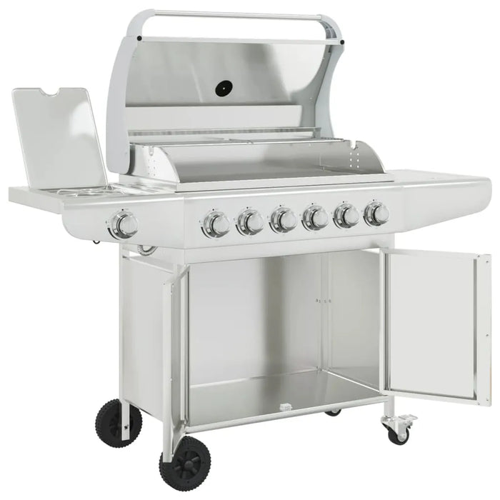 Gas BBQ Grill with 7 Burners in Silver and Stainless Steel - Little and Giant Explorers vidaXL