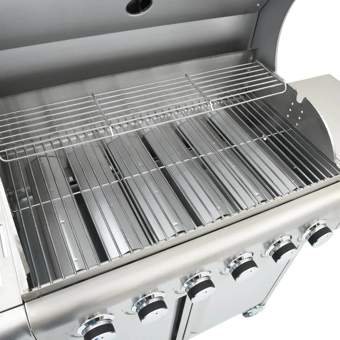 Gas BBQ Grill with 7 Burners in Silver and Stainless Steel - Little and Giant Explorers vidaXL