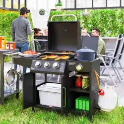 Gas BBQ with Side Burner – 5 Burners | Spacious Cooking Area with Warming Rack OUTSUNNY - Little and Giant Explorers Outsunny