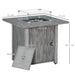 Gas Fire Pit Table with Cover and Glass Screen in Grey - Little and Giant Explorers Outsunny