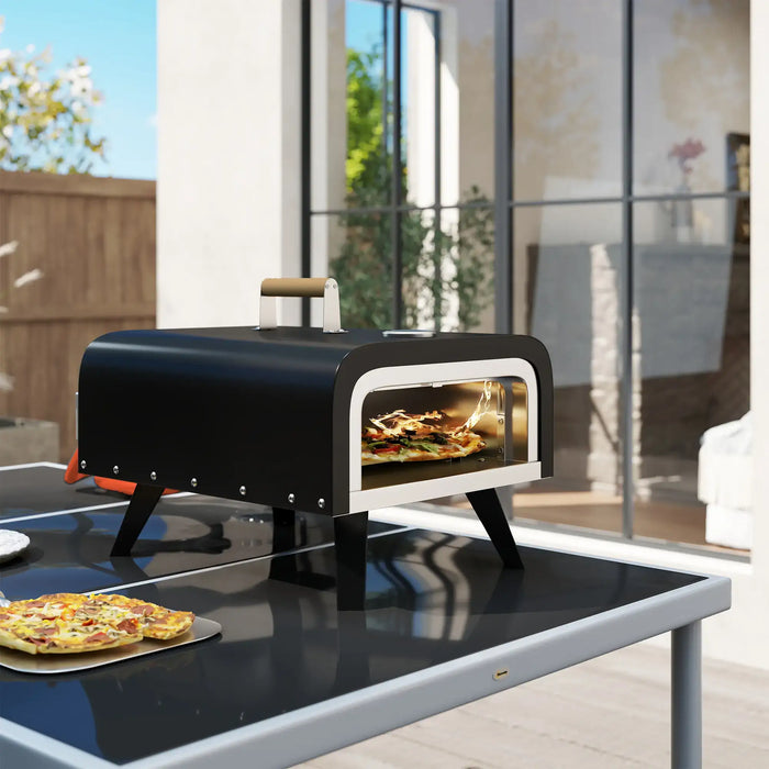 Outdoor Tabletop Gas Pizza Oven with 12" Stone and Peel - Little and Giant Explorers Outsunny
