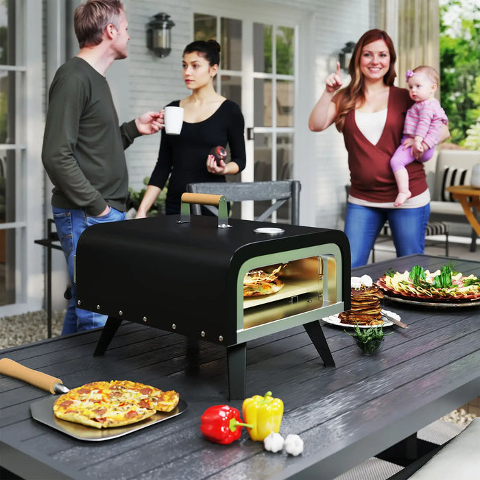 Outdoor Tabletop Gas Pizza Oven with 12" Stone and Peel - Little and Giant Explorers Outsunny
