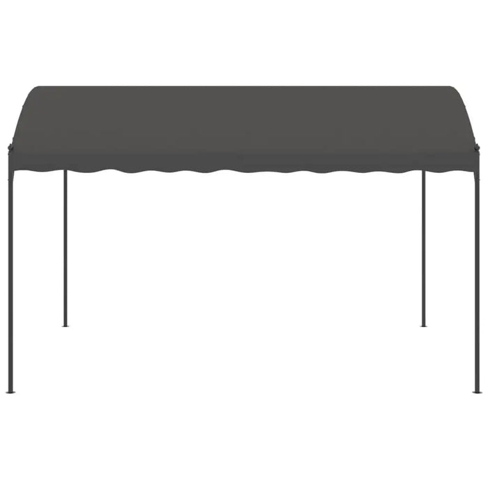 Anthracite black steel gazebo with polyester canopy, 3x4m size, four legs, outdoor shade