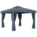 Gazebo with Curtain & LED String Lights in Anthracite (3 x 3m) - Little and Giant Explorers vidaXL