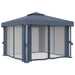 Gazebo with Curtain & LED String Lights in Anthracite (3 x 3m) - Little and Giant Explorers vidaXL