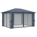 Gazebo with Curtain & LED String Lights in Anthracite (4 x 3m) - Little and Giant Explorers vidaXL