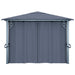 Gazebo with Curtain & LED String Lights in Anthracite (4 x 3m) - Little and Giant Explorers vidaXL