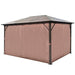 Gazebo with Curtain in Brown and Aluminium (400 x 300cm) - Little and Giant Explorers vidaXL