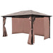 Gazebo with Curtain in Brown and Aluminium (400 x 300cm) - Little and Giant Explorers vidaXL