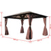 Gazebo with Curtain in Brown and Aluminium (400 x 300cm) - Little and Giant Explorers vidaXL