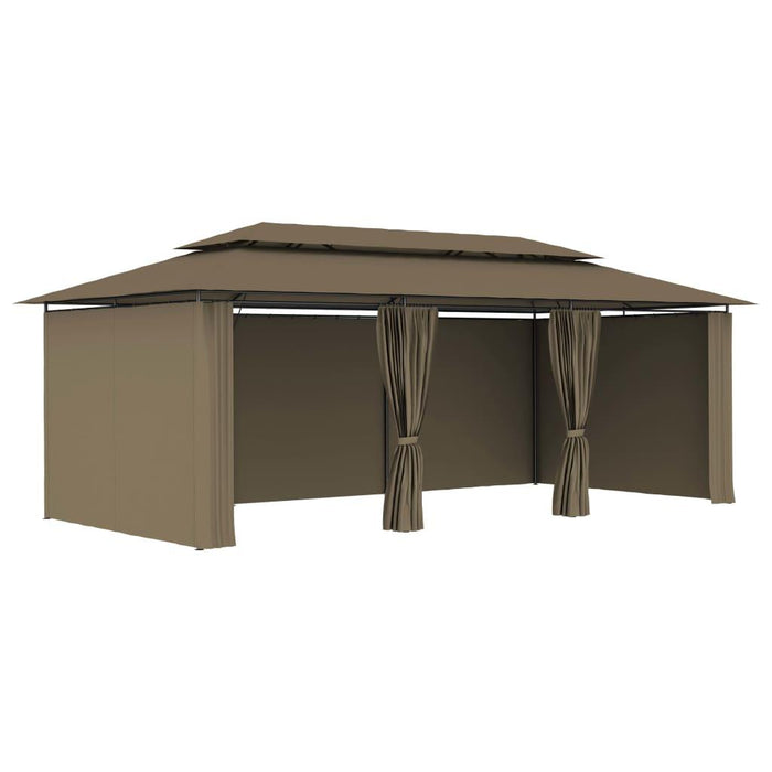 Gazebo with Curtains in Taupe (600 x 298 x 270cm) 180 g/m² - Little and Giant Explorers vidaXL