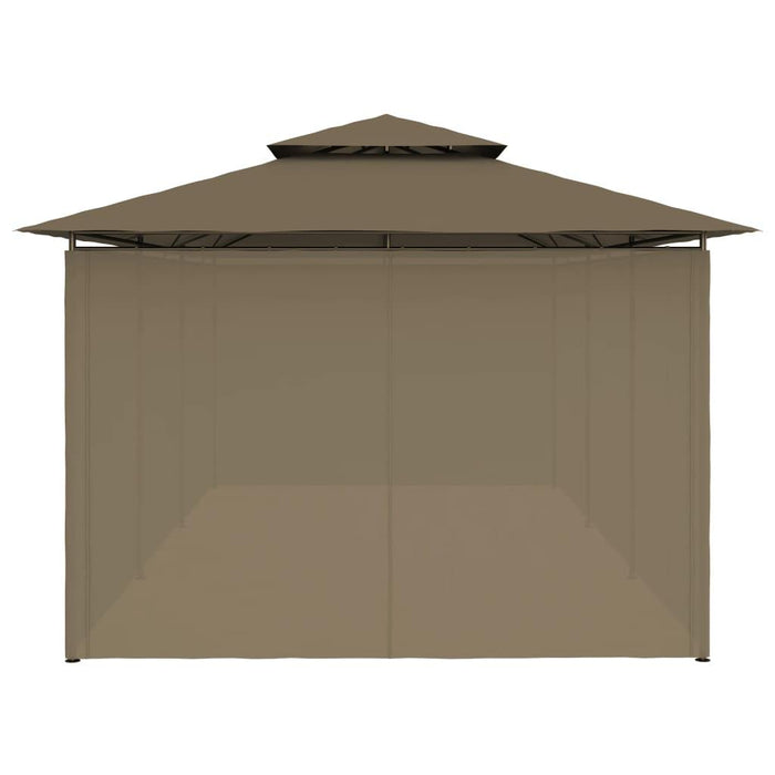 Gazebo with Curtains in Taupe (600 x 298 x 270cm) 180 g/m² - Little and Giant Explorers vidaXL