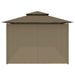 Gazebo with Curtains in Taupe (600 x 298 x 270cm) 180 g/m² - Little and Giant Explorers vidaXL