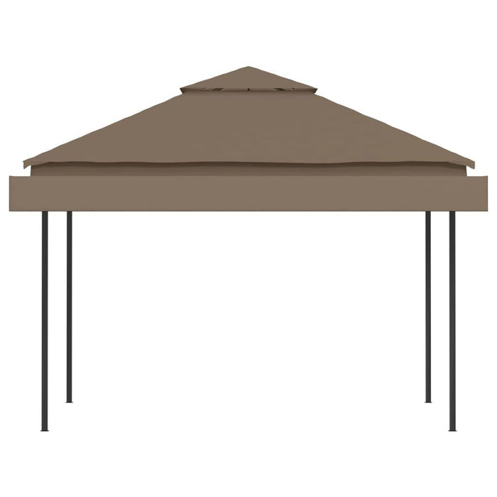 Gazebo with Double Extending Roofs in Taupe 180g/m² - Little and Giant Explorers vidaXL