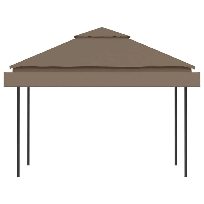 Gazebo with Double Extending Roofs in Taupe 180g/m² - Little and Giant Explorers vidaXL