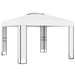 Gazebo with Double Roof & LED String Lights in White (3 x 3m) - Little and Giant Explorers vidaXL