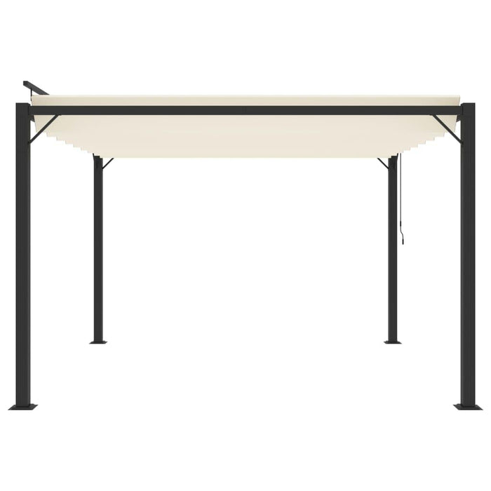 Gazebo with Louvered Roof in Cream Fabric and Aluminium (3 x 3m) - Little and Giant Explorers vidaXL