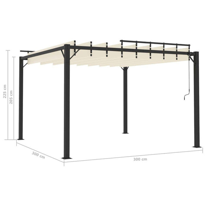 Gazebo with Louvered Roof in Cream Fabric and Aluminium (3 x 3m) - Little and Giant Explorers vidaXL