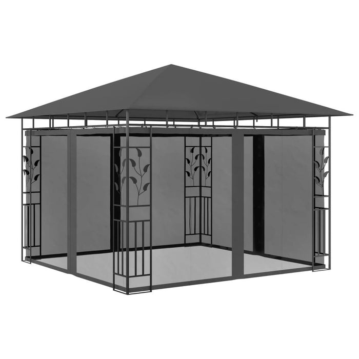 Gazebo with Mosquito Net in Anthracite (3 x 3 x 2.73m) 180 g/m² - Little and Giant Explorers vidaXL