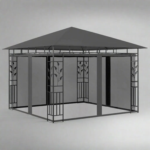 Gazebo with Mosquito Net in Anthracite (3 x 3 x 2.73m) 180 g/m² - Little and Giant Explorers vidaXL