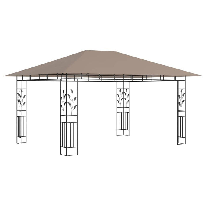 Gazebo with Mosquito Net in Taupe (4 x 3 x 2.73m) 180 g/m² - Little and Giant Explorers vidaXL