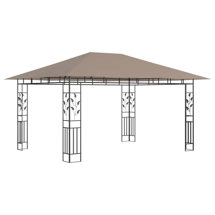 Gazebo with Mosquito Net in Taupe (4 x 3 x 2.73m) 180 g/m² - Little and Giant Explorers vidaXL