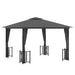 Gazebo with Sidewalls and Double Roofs in Anthracite (3 x 3m) - Little and Giant Explorers vidaXL