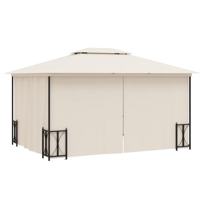 Gazebo with Sidewalls & Double Roofs in Cream (3 x 4m) - Little and Giant Explorers vidaXL