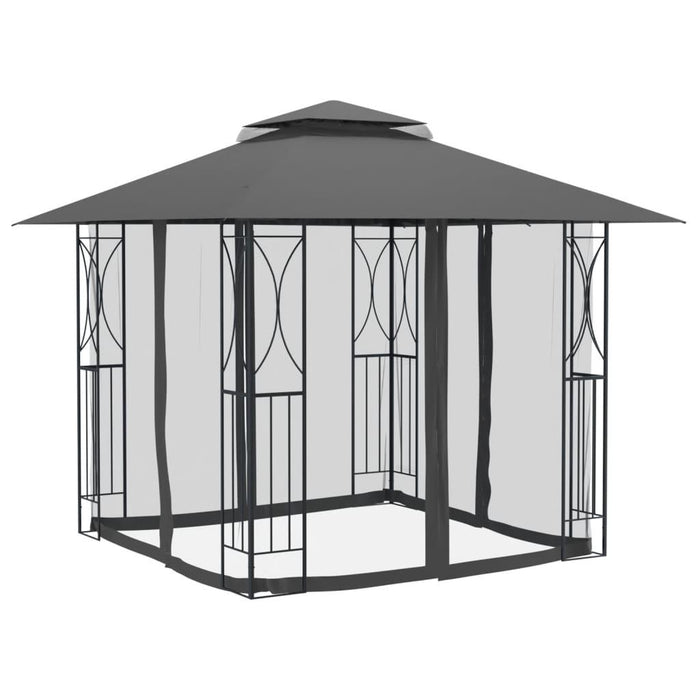 Gazebo with Sidewalls in Anthracite (300 x 300 x 270cm) - Little and Giant Explorers vidaXL