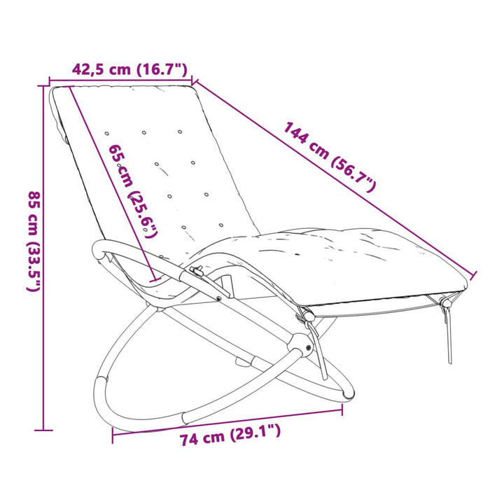 Geometrical Sun Lounger with Cushion - Little and Giant Explorers vidaXL