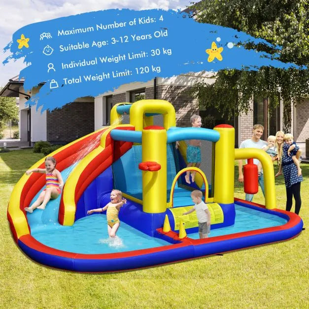 Giant Bounce Castle Kids Water Slide with Blower - Little and Giant Explorers Costway