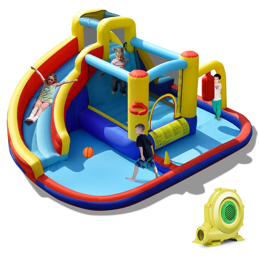 Giant Bounce Castle Kids Water Slide with Blower - Little and Giant Explorers Costway