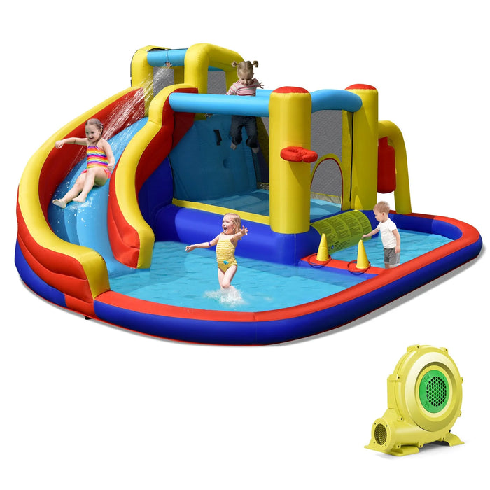 Giant Bounce Castle Kids Water Slide with Blower - Little and Giant Explorers Costway