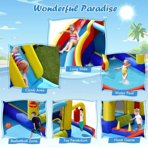 Giant Bounce Castle Kids Water Slide with Blower - Little and Giant Explorers Costway