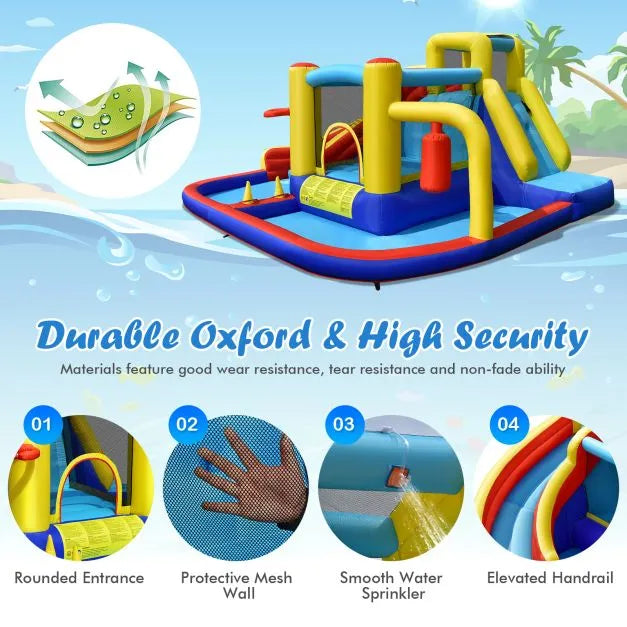 Giant Bounce Castle Kids Water Slide with Blower - Little and Giant Explorers Costway