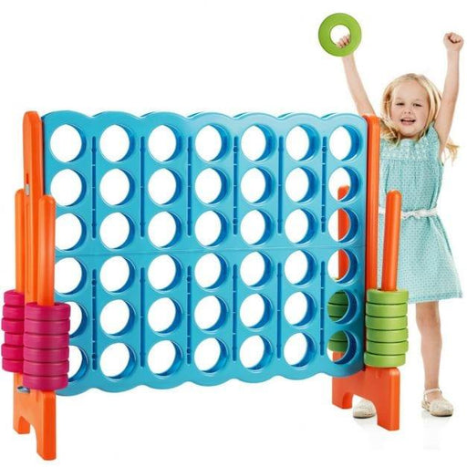 Giant Connect 4 with 42 Jumbo Rings and Sliders in Blue and Orange - Little and Giant Explorers Costway